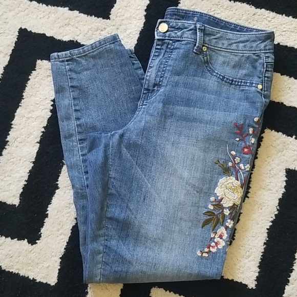 jennifer lopez embroidered jeans